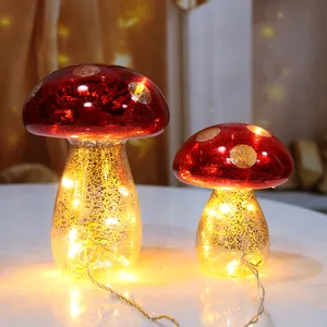 圣诞装饰品15L蘑菇灯用于夜间玻璃蘑菇的装饰