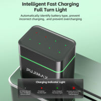 Chargeur de batterie intelligent universel PUJIMAX 8 emplacements 1,5 V pour piles au lithium-ion rechargeables AA AAA avec voyant LED