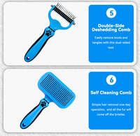 Nouvel arrivage : Kit de toilettage portable 7-en-1 pour animaux de compagnie – Brosse anti-chute, peigne démêlant, coupe-ongles, design sécurisé en acier inoxydable
