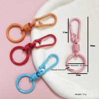 KC1084 Mousqueton en métal coloré avec anneau spirale pour porte-clés DIY, fermoir et breloque de sac, fourniture de matériel de fabrication