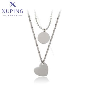 XUPING A00607089 New Silver Großhandel Love Circular Design Weiblich Einfache Serie Edelstahl Schmuck Elegante Halskette - Product Image 1