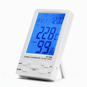 Termómetro Digital Electrónico, Higrómetro, Reloj Despertador, Pantalla LCD, Temperatura, Humedad, Fecha, Retroiluminación para el Hogar - Product Image 1