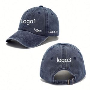 Gorras de Béisbol Deportivas al por Mayor con Logotipo Personalizado, de Algodón Vintage, Ajustables, de 6 Paneles, para Adultos y Niños, Estilo Desestructurado, Lavadas y Desgastadas - Product Image 4