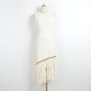 GX8039 Boutique di abbigliamento di moda 2025 da donna in maglia con nappine Maxi abito senza collo a o eleganti abiti lunghi Casual - Product Image 3