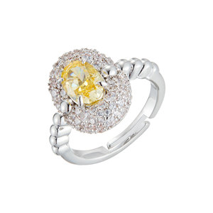 Stylish Oval Micro Pave Zircon <b>Adjustable</b> <b>Ring</b> For Party Fashion Jewelry - Product Image 5
