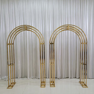 LEDA Birthday Party Events Decor Factory Price Gold Arch Stainless Steel Mirror <b>Backdrop</b> <b>Stand</b> for Wedding - Product Image 1