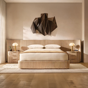 Byron Luxury Wooden <strong>King</strong> Size <strong>Bed</strong> Frame With Oversized Headboard Extended Shelter <strong>Bed</strong> &amp; RH Mansion Style Bedroom Furniture - Product Image 2