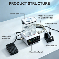 Micromoteur dentaire électrique sans balais avec alimentation en eau en plastique, pièce à main contre-angle multiplicatrice 1:1, micromoteur