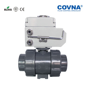 Válvula de bola eléctrica de 3 vías con puerto en T COVNA para pedidos urgentes, válvula de bola motorizada de doble unión con rosca y accionamiento eléctrico de UPVC - Product Image 4