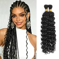 Cheveux à tresser 100% vierges indiens 22 pouces, style bohème, vente en gros, extensions brésiliennes brutes ondulées, cheveux humains en vrac