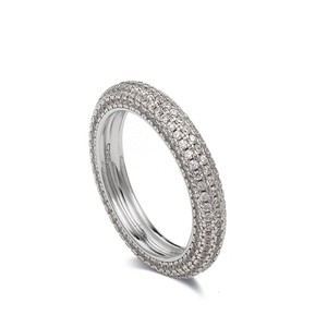Anillo de banda cerrado de lujo para mujer, de plata de ley S925, con moissanita de círculo completo y doble fila pavimentada, apilable, de gran demanda 2026 - Product Image 2