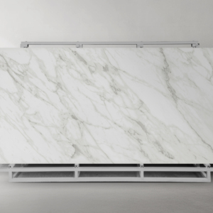 หินเผาผิวเรียบขัดเงาคุณภาพพรีเมียม ขนาด 3200x1600 มม. หนา 12 มม. ผิวเรียบเนียน สำหรับเคาน์เตอร์ครัว สีขาวหัวซาน - Product Image 1