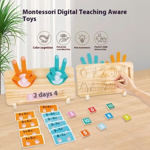 Ce CPC trẻ em toán học hỗ trợ giảng dạy Montessori ngón tay đếm trò chơi đồ chơi cho trẻ em giáo dục toán học đồ chơi bằng gỗ - Product Image 6