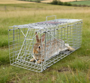 Piège à renards pliable, petit piège métallique pliable pour <span class=keywords><strong>capture</strong></span> et libération humaine de ratons-laveurs, chats, écureuils, rongeurs HC2615M-F - Product Image 1