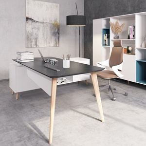 Antique Simple Ceo boss Manager l Shaped Workstation Luxury Executive Office <b>Desk</b> Modern Office <b>Desk</b> Furniture - Product Image 4