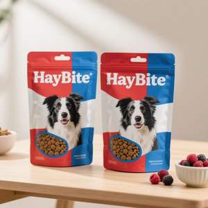 Sacs en Mylar à impression numérique, faible MOQ, haute tolérance, pour aliments pour animaux, friandises pour chiens, sacs en plastique imperméables, pochettes verticales pour aliments - Product Image 1