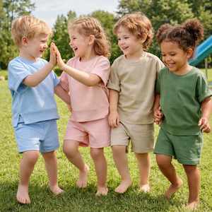 Maßgefertigte Kinderkleidung-Sets Großhandel Kleinkind Jungen Kleidungsset 2026 Sommer Kinder Mädchen Shorts Set Baumwolle 2-teilige Outfits - Product Image 1