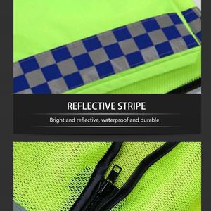 Hi Vis <b>Black</b> Fluorescent Reflective Construction Engineer Safety <b>Vest</b> for <b>Men</b> Customizable Logo Multi-Pocket Workwear Coverall - Product Image 6