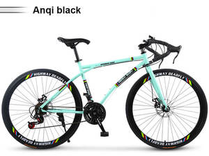Bicicleta de Carretera de 21 Velocidades Completamente de Carbono 700c, Bicicleta de Montaña MTB con Freno de Disco Doble y Llantas de Color - Product Image 6
