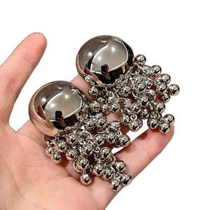 Pendientes Colgantes Vintage de Bola con Diseño de Lámpara de Araña, de Aleación Plateada, para Fiesta, Moda Femenina - Product Image 3