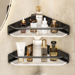 Bathroom Triangular Shelf 50X30Cm Wall Mounted Corner Storage Rack For Toilet And Shower - Product Image 3