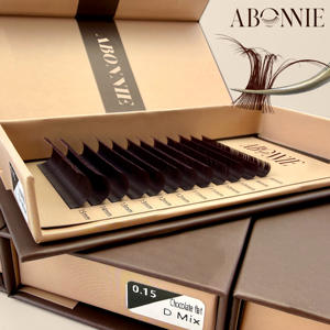 Abonnie 03 Extensiones de Pestañas Marrones J B C CC <span class=keywords><strong>D</strong></span> DD LJ LB LC LD Bandejas de Pestañas al por Mayor Extensiones de Pestañas Individuales Marrones - Product Image 3