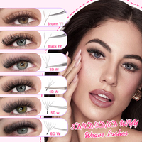 Extensions de Cils Cachemire Vison Haute Qualité Pose Facile Volume Russe Cils Noir Mat Effet Velours Cils Individuels
