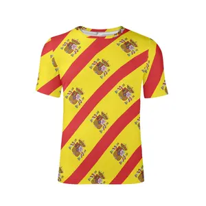 T-shirt da uomo personalizzabile con bandiera spagnola per Fitness grafica a manica corta t-shirt Casual di alta qualità