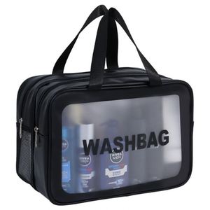 HANFEIZI Bolsa Organizadora de Maquillaje Grande y Portátil para Mujer, Neceser de Viaje Versátil con Cierre de Cremallera, Asa Suave de Cuero PU, Lavable - Product Image 1