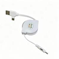 Cable USB Retráctil Multifuncional con Logotipo Personalizado, Cable de Carga Rápida Universal con Múltiples Interfaces Tipo C y Micro USB, Cable de Carga Económico