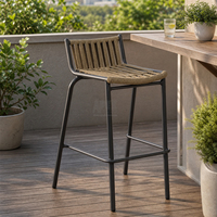 Chaise haute de bar moderne en aluminium et corde pour extérieur, tabouret de jardin pour villas, cafés, salons de thé, balcons
