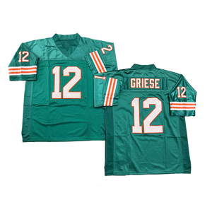 Maglia da rugby da uomo in stile vintage cucita, 12 Bob Griese, 13 Dan Marino, 34 <span class=keywords><strong>Ricky</strong></span> Williams, 39 Larry Csonka, 54 Zach Thomas, taglie S-3XL - Product Image 2