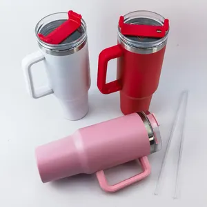 Đôi tường thép không gỉ Mug tùy chỉnh 40oz Tumbler với xử lý 40oz thăng hoa Tumbler với xử lý