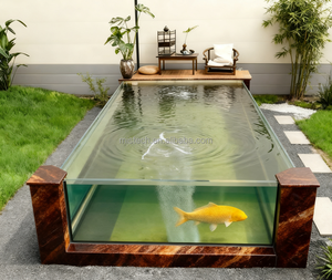 ตู้ปลาทรงสูงหรูหราสำหรับเลี้ยงปลาขนาดใหญ่ - ของตกแต่งสวนกลางแจ้งสวยงาม ความจุ 10,000 ลิตร เป็นมิตรกับสิ่งแวดล้อม ทนทาน น้ำหนักเบา ทำความสะอาดตัวเองได้ - Product Image 2