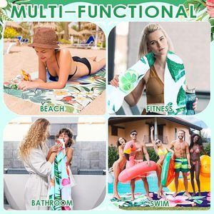Albornoz Absorbente de Verano para Mujer, Capa de Secado Rápido, Toalla de Playa Estampada, Toalla de Baño para Vacaciones en la Playa, para Deportes y Vacaciones - Product Image 4
