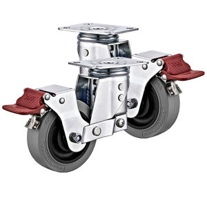 Roulettes en TPR chromées antistatiques et amortissantes, robustes et respectueuses du sol, pour chariots industriels et ateliers électroniques - Product Image 4