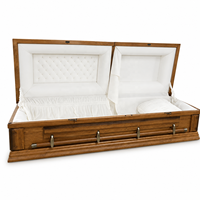 Ataúd de MDF de Lujo con Acabado Brillante, Estilo Americano, de Madera de Caoba, Suministros Funerarios, Venta al por Mayor de Fábrica, Personalizado