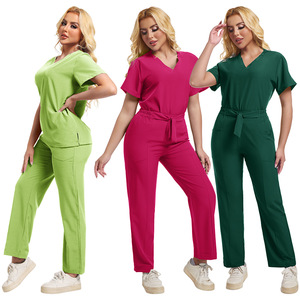 Cross Border Handwashing Set Short Sleeve Long Leg Uniform For Beauty Salon Medical Staff Clinics Women Workwear Moisture - Product Image 5