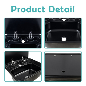 Évier de cuisine pour camping-car, évier en acier inoxydable SUS304 noir nano imperméable pour conversion de fourgonnette Sprinter Transit, évier de lavage pour camping-car marin JDA - Product Image 5