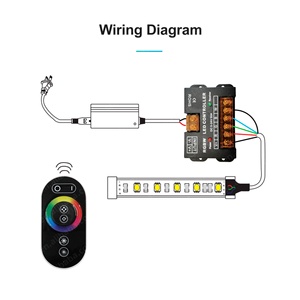 LAMPOW Controlador LED RGBW completamente táctil Inalámbrico RF433MHz 40A con salida de 4 canales Control remoto de 20m para tira de luz RGBW - Product Image 6