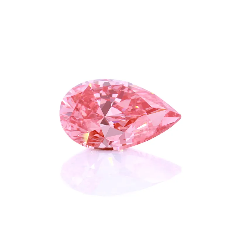 Armut şekli lab grown diamond cvd gevşek 1.1ct VS armut parlak kesim hpht gevşek pembe elmas