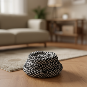 Cama para Gatos de Tres Piezas, Redonda, de Felpa, con Diseño de Conejo Negro, Antideslizante, Clásica - Product Image 3