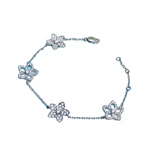 สร้อยข้อมือเงินแท้ 925 ประดับเพชรซิคอน ดีไซน์เรขาคณิต ทันสมัย ประหยัดงบ แต่ยังคงความสดใสและมีสไตล์ - Product Image 4