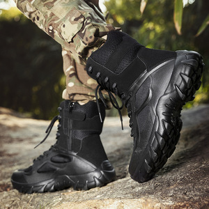 Bottes de randonnée tactiques pour hommes, tige haute en mesh synthétique, semelle extérieure en caoutchouc antidérapante, semelle intermédiaire en EVA, chaussures d'entraînement tout-terrain toutes saisons - Product Image 2