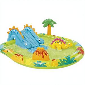 Toboggan de piscine en PVC écologique pour enfants, thème Parc de dinosaures Île volcanique, pour l'été - Product Image 4