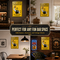 Letrero de Pared Rectangular Grande de Aluminio Estilo Art Deco Vintage para Bar, Decoración para Cuarto de Hombre, Garaje, Bar en Casa, Regalo Genial