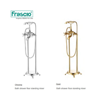 Frassio robinets autoportants rétro de luxe en laiton Royal pour salle de bains, or brossé pour baignoire robinet de bain autoportant monté au sol