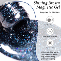MTSSII 7ml Gel Magnétique Marron Brillant UV LED Soak Off Vernis Gel Cristal Gel Nude Magnétique Effet Œil de Chat pour Ongles