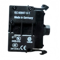 Contact de la série de boutons modulaires M22 M22-LED-G IP66 avec LED intégrée, bornier à vis, 15mA, 12-30V AC/DC, interrupteur 1NO1NC