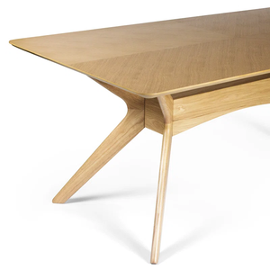 Stylish Oak Wood Dining <b>Table</b> Solid Hardwood Modern Design Dining Furniture for Kitchen Dining Room Restaurant Cafe - Product Image 3